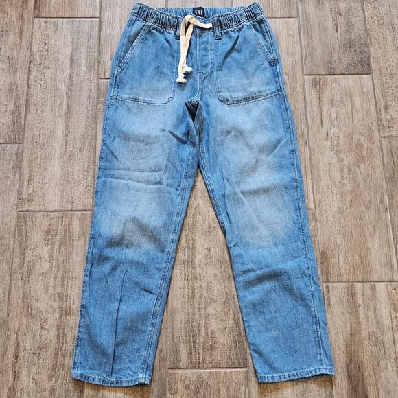 GAP Denim Pull On Jeans Women’s S Light Wash Elastic Waist Patch Pocket Pant - Picture 1 of 9